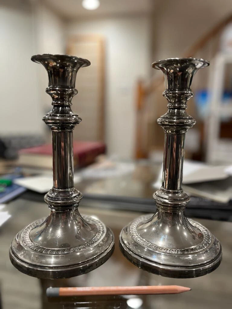Waterford Silver Plated Candlestick Set 2 Made in Italy eBay