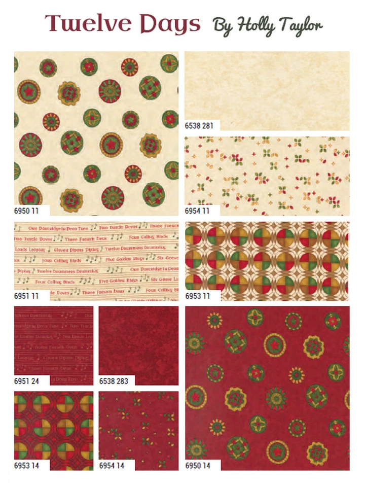 Twelve Days Moda Charm Pack 42 100% Cotton 5" Precut Fabric Squares - Image 4 of 4