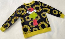 Dr Seuss The Grinch Christmas Sweatshirt with Santa Hat/Wreath Childs Sz Sm
