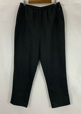 Blair Women's Elastic Waist Pull On Twill Pants Black Size: LGE - Inseam: 29.5"