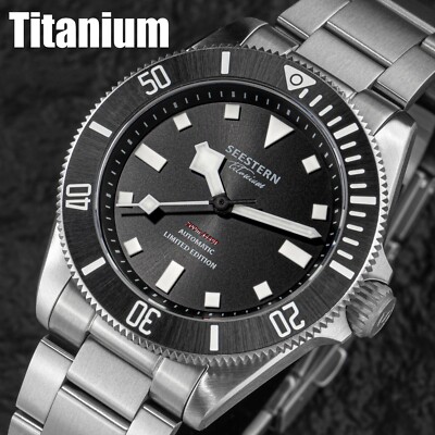 SEESTERN Titanium series, Black, NH38, Sapphire, Lume, 200m Diver, Diving, BNIB