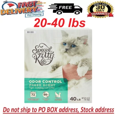 20/40 lbs Special Kitty Odor Control Tight Clumping Cat Litter, Fresh Scent