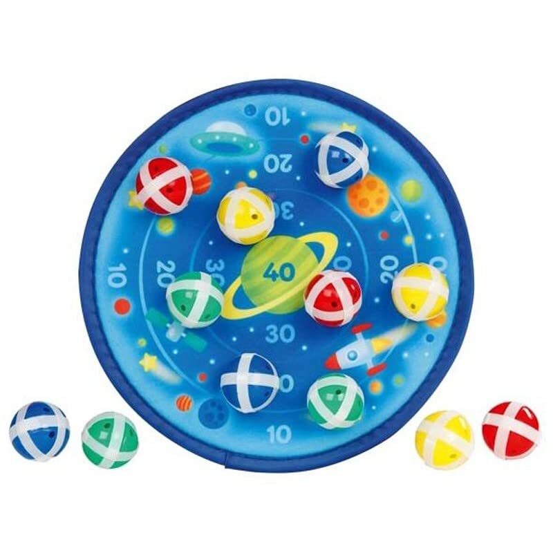 Goki Hook And Loop Space Game With 12 Balls Toy NUOVO