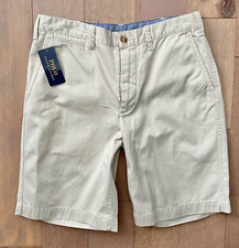 Polo Ralph Lauren Nwt Relaxed Fit Twill 10" Inseam Beige Flat Front Shorts 30