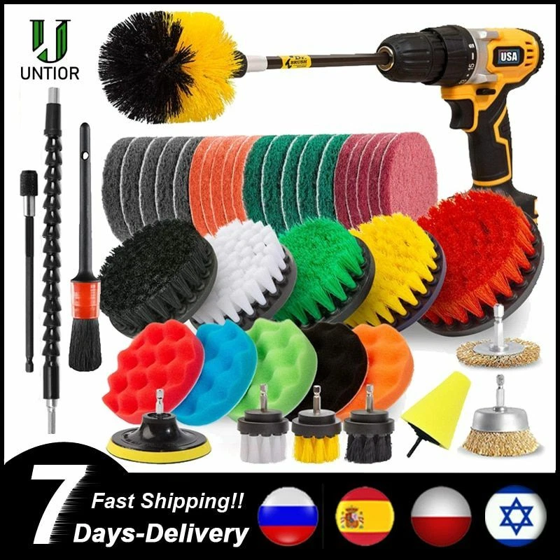 Drill Brush Power Scrubber by Useful Products - Household Cleaning - Cast Iron Cleaner - Kitchen Cleaning Supplies - Kitchen Scrub Brush - Cleaning