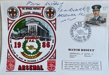 ARSENAL DAWN ERSTTAGSBRIEF 1986 SIGNIERT VON 1930’S LEGEND TED DRAKE