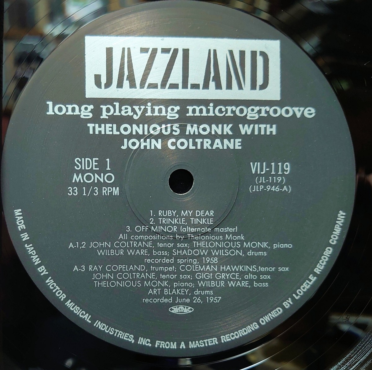 その他 LP Thelonious Monk With John Coltrane VIJ119 JAZZLAND Japan Vinyl /00260 Thelonious Monk with John Coltrane Jazzland Japan LP Vinyl