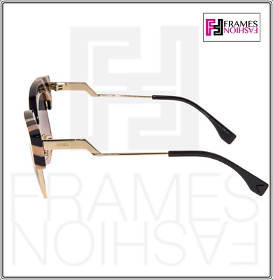 FENDI Waves FF0241S Black Peach Stripe Pink Gradient Sunglasses
