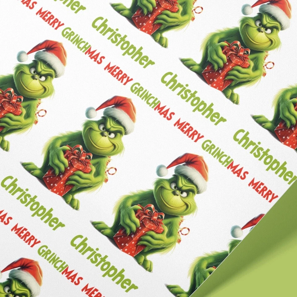 GIFT WRAP 4U Personalised Grinch Christmas Wrapping Paper | Grinch's Gift Wrap