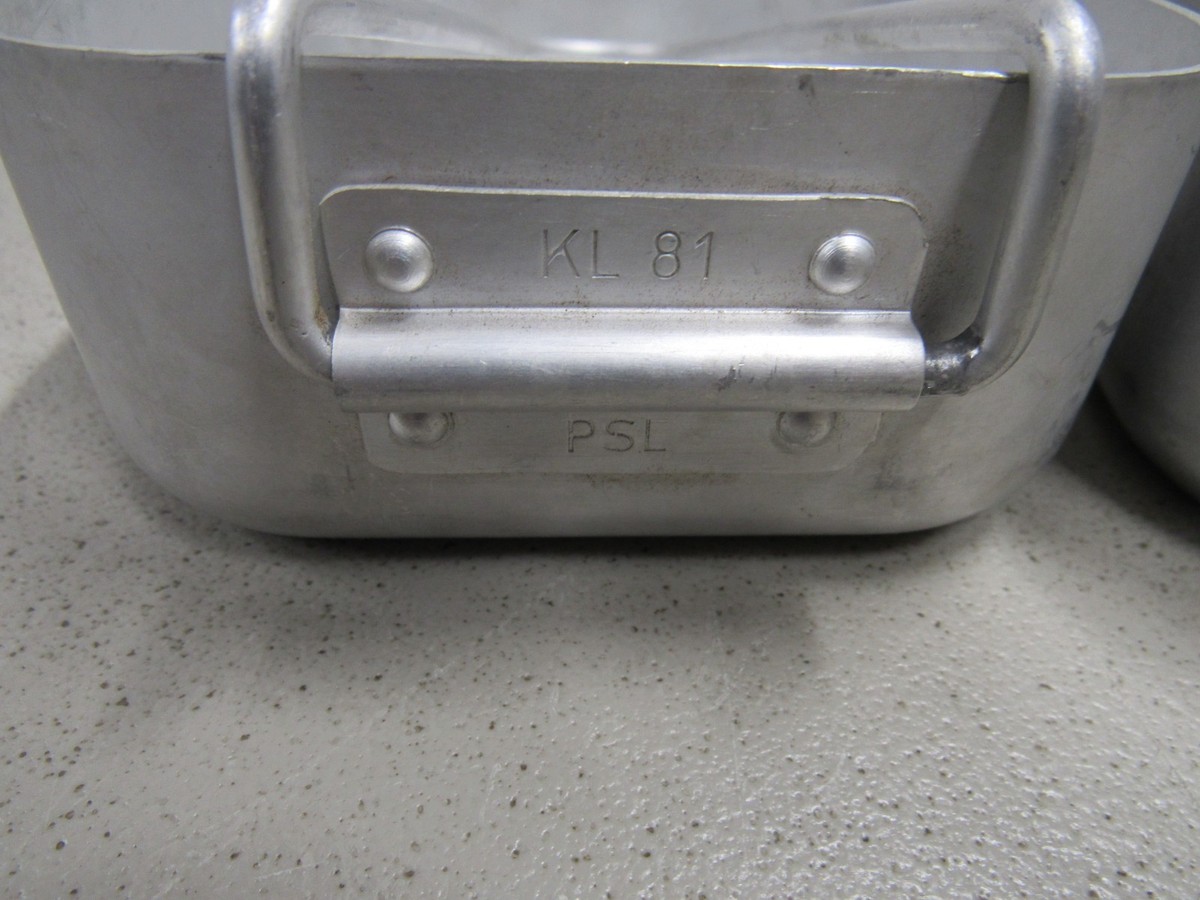 1981 Dutch Military Mess Kit Cooking Set 2 Piece Aluminum Pans
