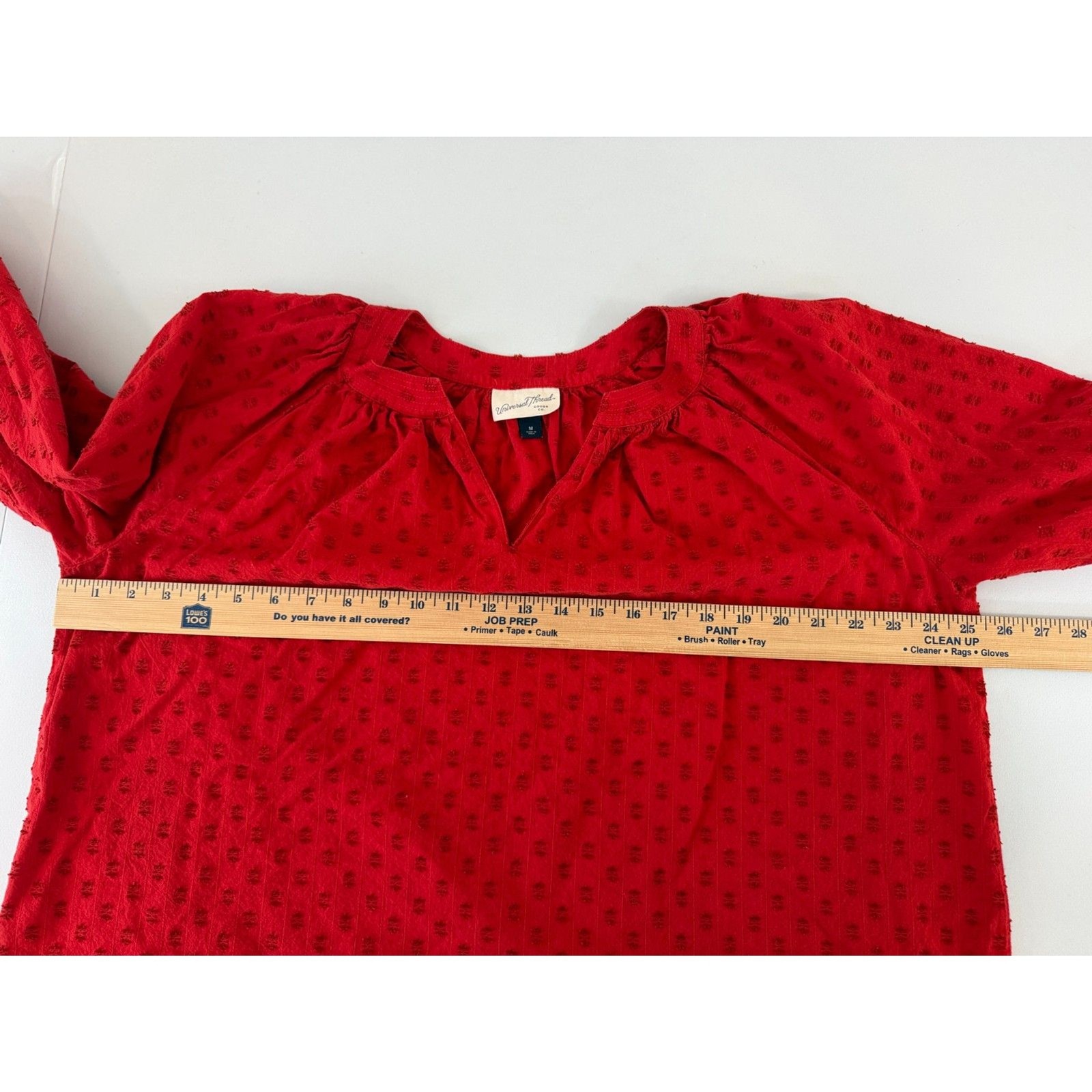 Universal Thread Red Textured Peasant Blouse Top … - image 6