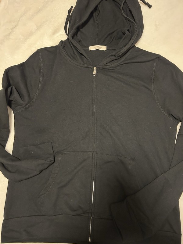 Active uSA Women’s Large Black Zipper Jacket Light Weight With Pockets New