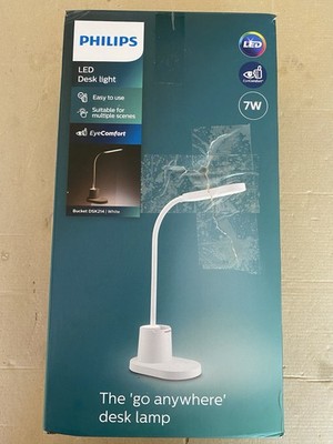 PHILIPS LED Schreibtischlampe Bucket 7W, 3000-5700K, 200 Lumen, Akku, Touchdim