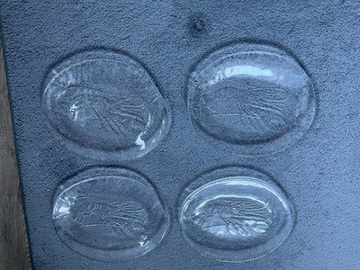 4 HUMMER SERVIERPLATTEN - schweres Glas - ca. 30x25cm - TOP Zustand - Kosta Boda