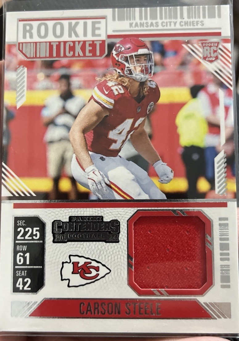 2024 Panini Contenders #RTS-CSE Carson Steele Rookie Ticket Swatches