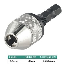 6.35mm Keyless Drill Bit Chuck Quick Change Adapter Hex Shank High Quality