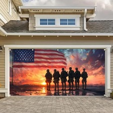 13X6Ft Patriotic Garage Door Banner 4Th of July Decorations American Patriotic B