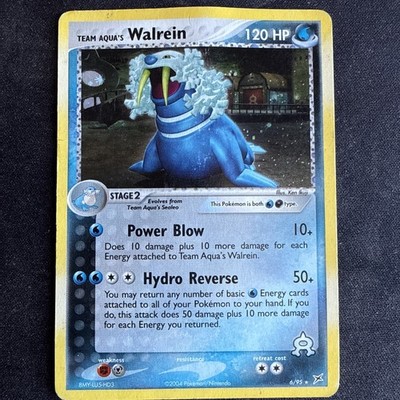 Team Aqua's Walrein 6/95 EX Team Magma vs. Team Aqua Holo Pokemon Card