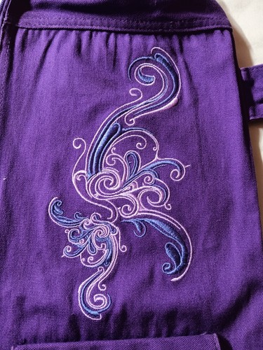 Gaiam Embroidered Yoga Mat Bag Purple Zip Pockets Flower Gym Adjustable Strap - Picture 2 of 5