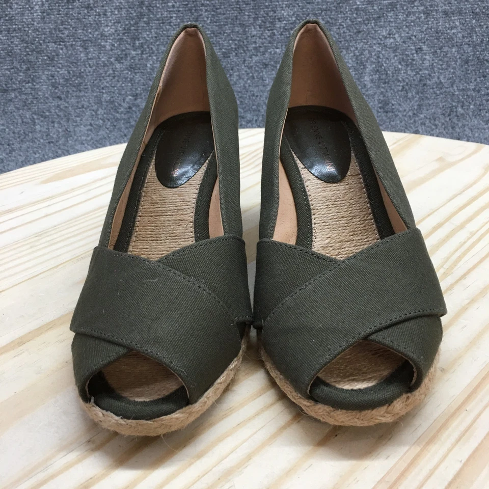 Босоножки женские Adrienne Vittadini 8 М Bailee на танкетке эспадрилья оливково-зеленые НОВЫЕ - Изображение 4 из 4