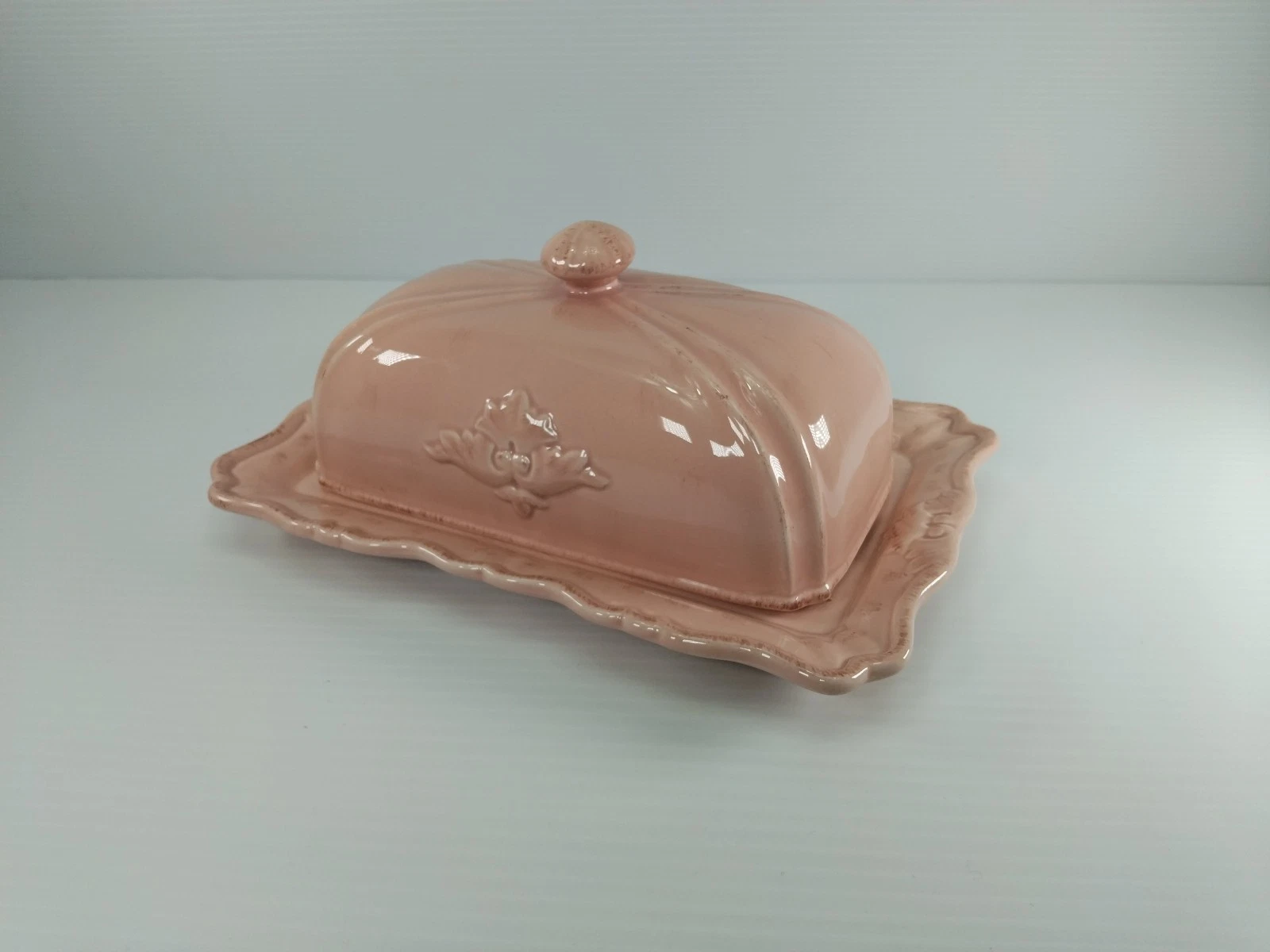 Horgans Pink Butter Dish Cottagecore Covered Dish