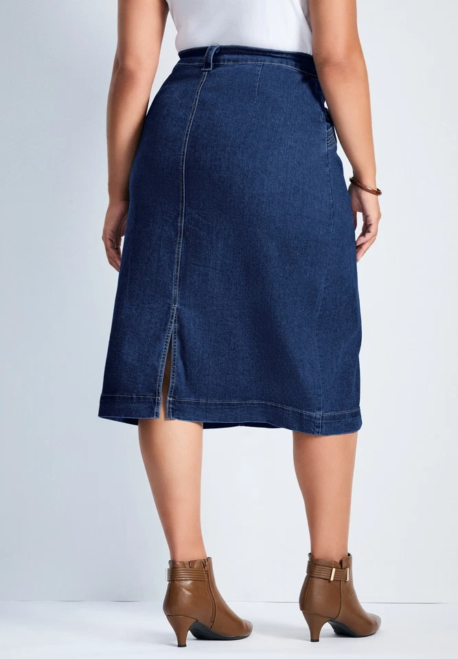 Avenue Women's Plus Size Taylah Denim Skirt - Image 3 of 4