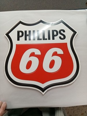 Vintage 18x18 Hard Plastic Phillips 66 Gas Station Sign