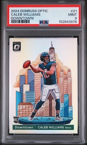 2024 Donruss Optic #21 Caleb Williams Downtown Rookie RC SSP Case Hit - PSA 9