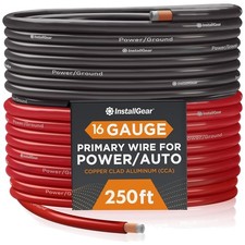 Red/Black 16 Gauge Speaker Wire - 250ft Spool of High-Quality Oxygen-Free Copper