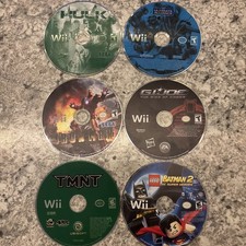 6 Wii Games - HULK, MARVEL UI, IRON MAN, G.I. JOE, TMNT, LEGO BATMAN - W/ CASES