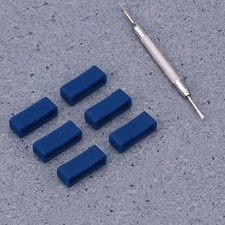 Cinturino orologio silicone blu scuro anelli 6 pezzi fermi cinturino orologio durevole