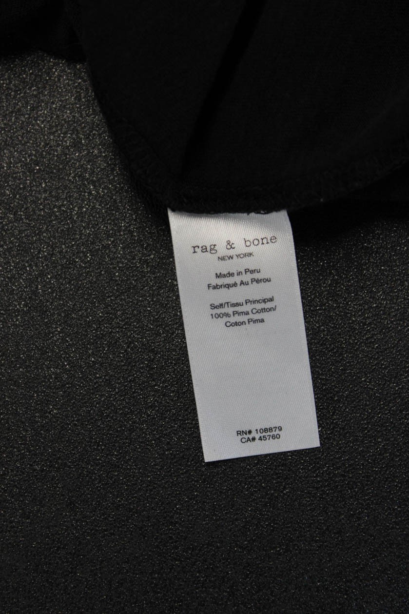 Rag & Bone Womens Basic Black Graphic Pima Cotton… - image 5