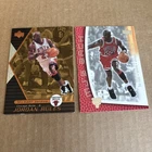 MICHAEL JORDAN 1998 UD Jordan Rules #J5 & 2001 MJ’s Back #MJ49 Bulls Cards (f7)