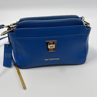 Cromia Italy Blue Small Crossbody Bag, Flaws Read Description
