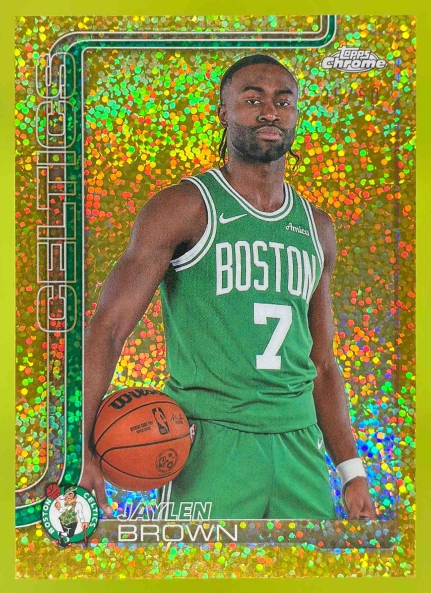2025 Topps Chrome Jaylen Brown Gold Speckle Image Variation Ref /50 #51 Celtics