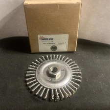 WEILER 5" Stringer Bead Twist Wheel, .020” Stainless Wire, 5/8"-11 Hub. USA!!