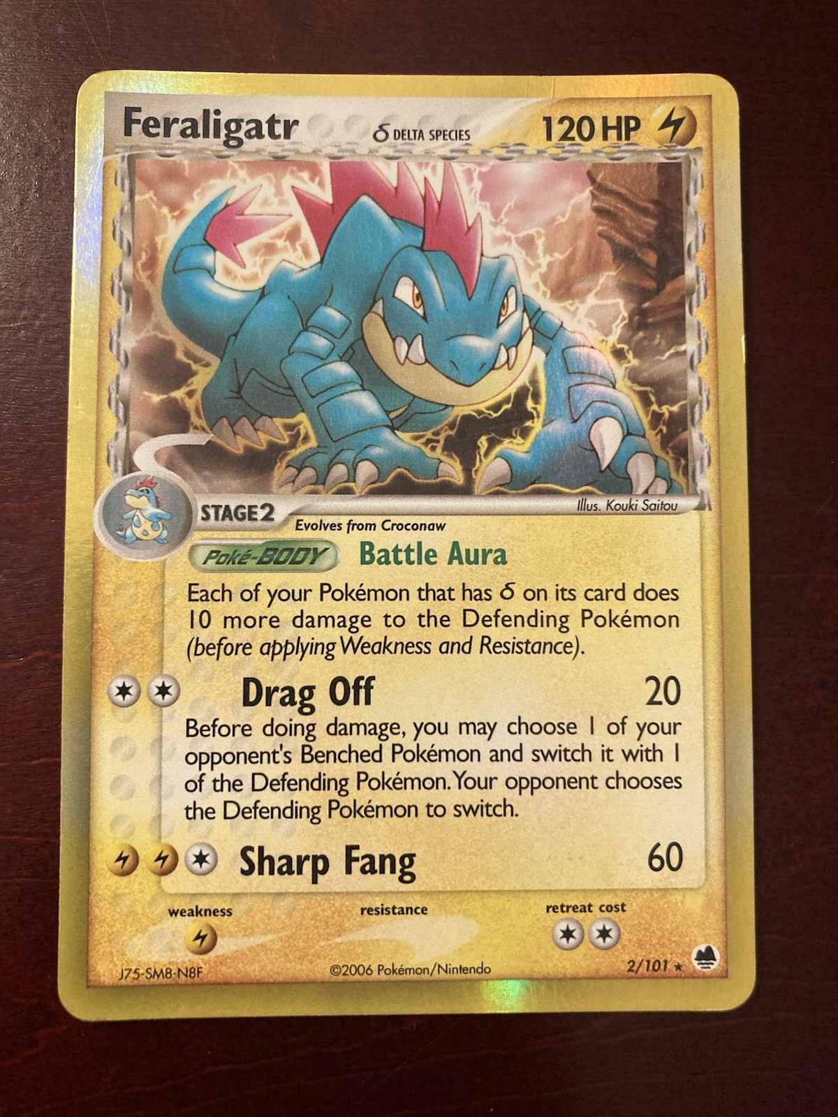 Feraligatr Delta Species 2/101 Ex Dragon Frontiers Reverse Holo Pokémon Card LP