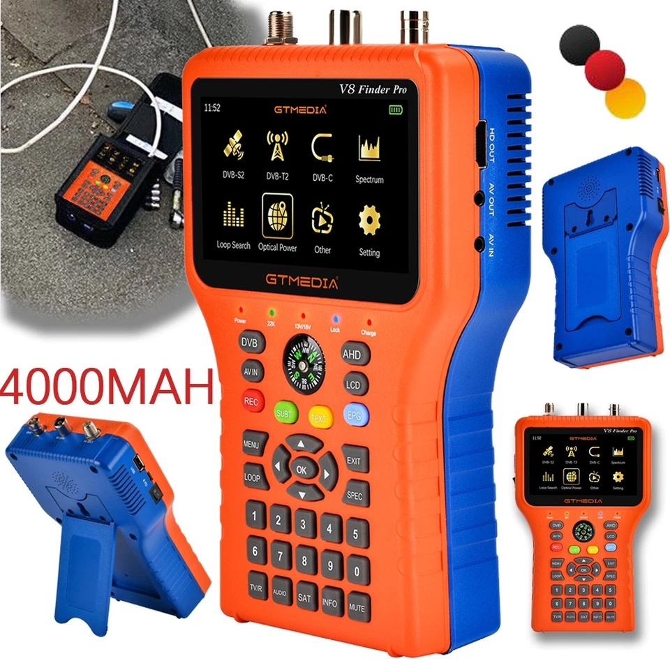 GTMEDIA V8 Finder Pro Digital HD DVB-S2/T2/Kable Combo Messgerät Satfinder H.265 - Bild 3 von 4