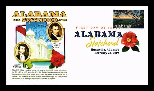 US COVER ALABAMA STATEHOOD BICENTENNIAL FDC PICTORIAL CANCEL PANDA CACHET