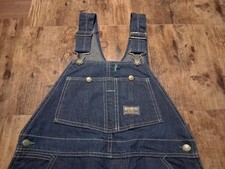 Vintage 60s Adult OshKosh OVERALLS Union Made SANFORIZED Indigo Size 34/28