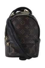 Louis Vuitton Womens Monogram Mini Palm Springs Backpack Handbag Brown Black