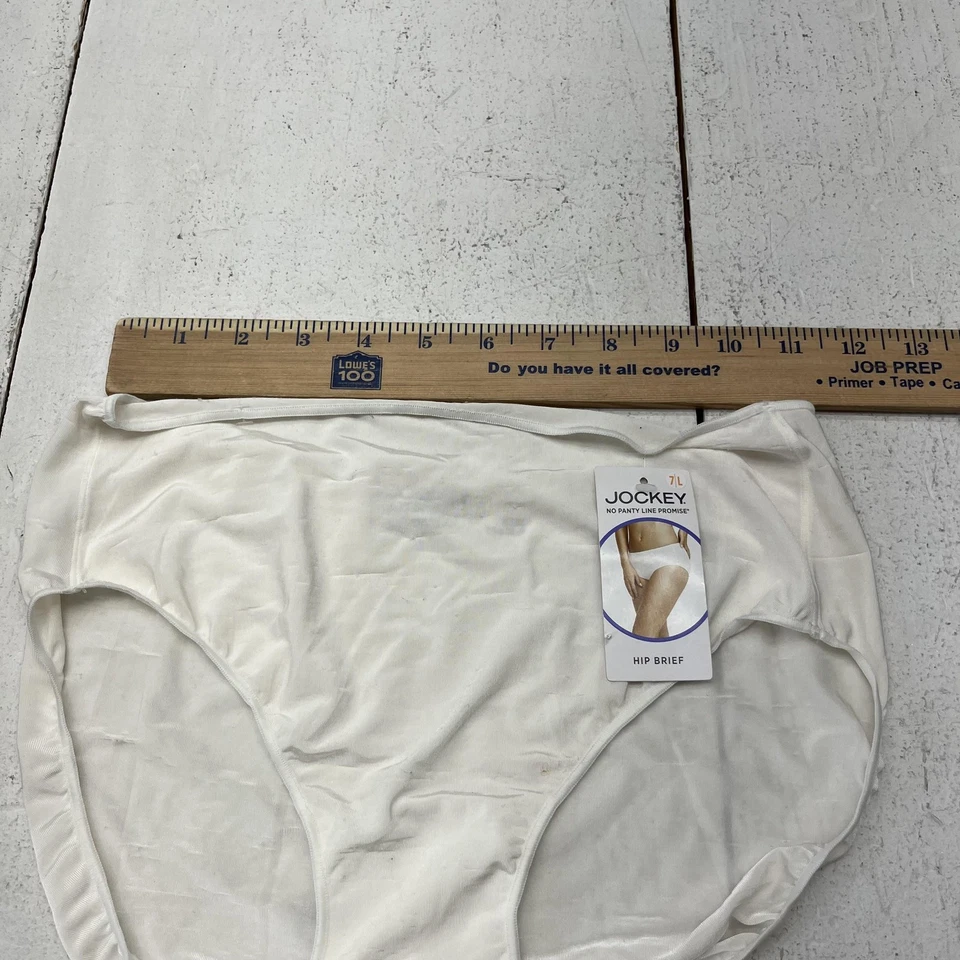 Jockey Hip Brief Ropa Interior Mujer Grande Blanco Sin Panty Línea Promesa Microfibra Foto 2 de 4