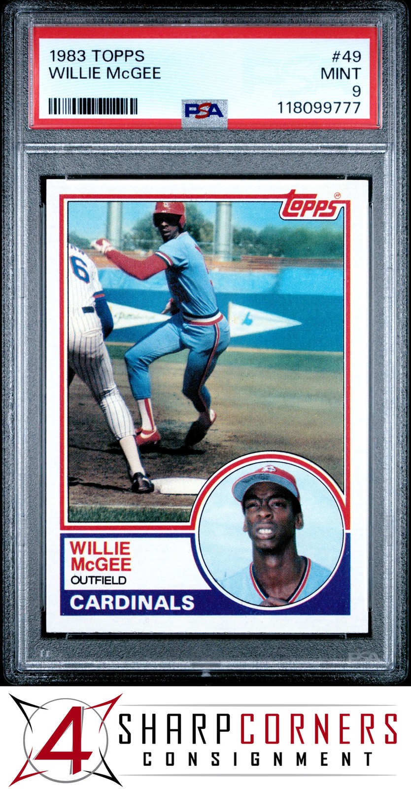 1983 TOPPS #49 WILLIE McGEE RC CARDINALS PSA 9