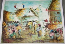 Marktleben GEMÄLDE Frauen Sarong Asien Bild Malerei Marktfrauen BALI Handgemalt
