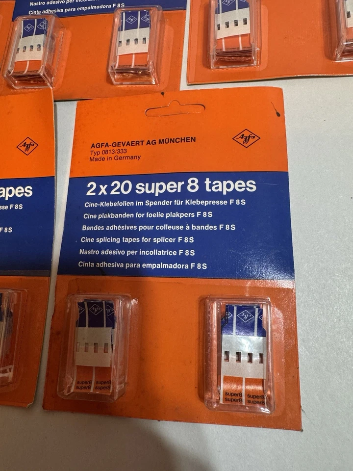 8 packages Vintage Super 8 Tapes 2x20 Cine Adhesive 0813/333 - Image 2 of 3