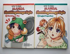 RARE How to Draw Manga Sketching Manga-Style Set Volumes 1-2 Free Shipping