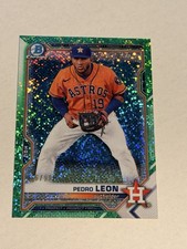 2021 Bowman Draft Chrome Green Sparkle Refractor 63/99 Pedro Leon #BDC-92