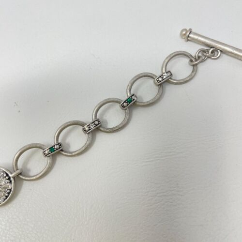 Lia Sophia Silver Tone Bracelet With Green & Yellow Gemstones And Rhinestones - Picture 3 of 8