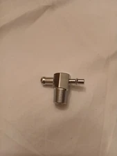 INTAKE MANIFOLD  VACUUM"T" FITTING 3/8" NPT 1/4"&3/8" HOSE BARD CHROME ALUMINUM