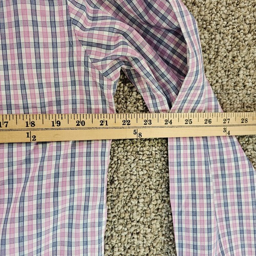 UNTUCKit Shirt Mens Medium Long Sleeve Button Up Pink Blue - Picture 8 of 9
